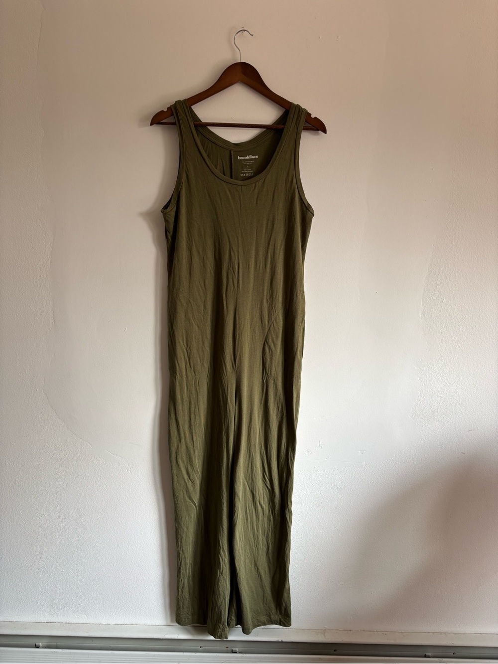 Brooklinen Olive Green Tank Jumpsuit